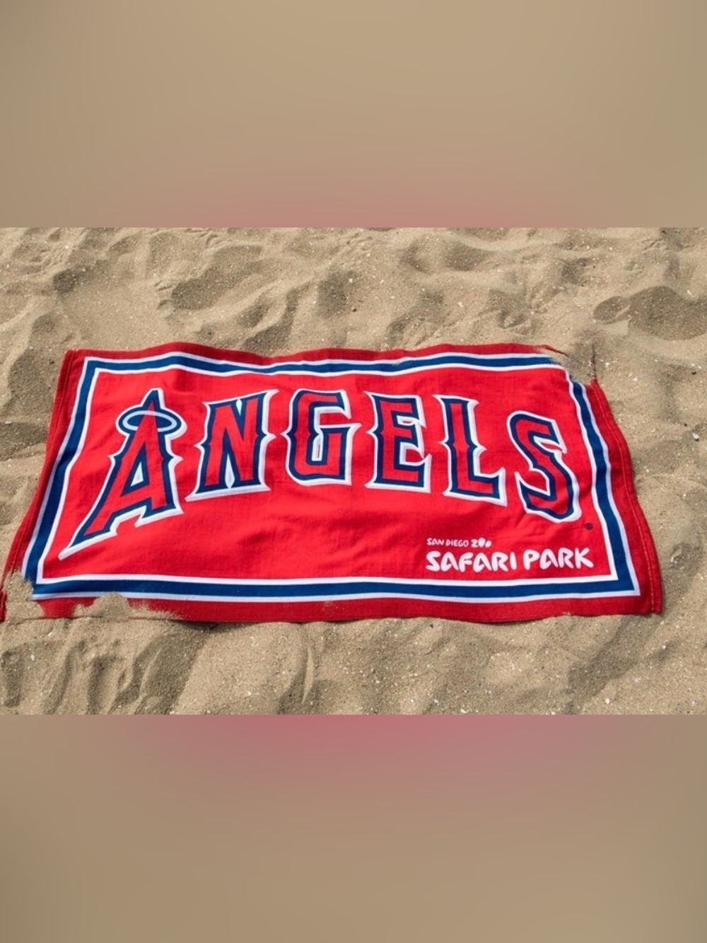 Los Angeles Angels Logo Red Beach Bath Towel 50x26 NIP